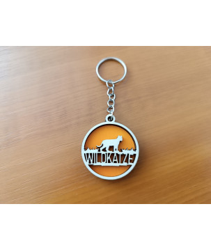 Wildcat Wood Keychain