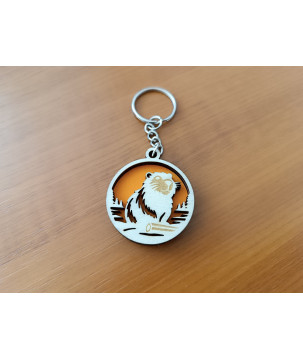 Beaver Wood Keychain