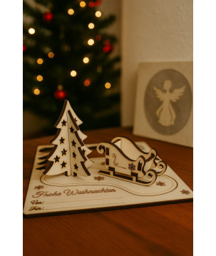 3D-Weihnachtsbaum mit Schlitten zum Zusammenstecken