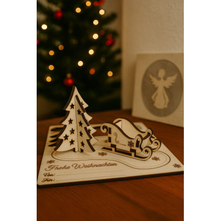 3D-Weihnachtsbaum mit Schlitten zum Zusammenstecken
