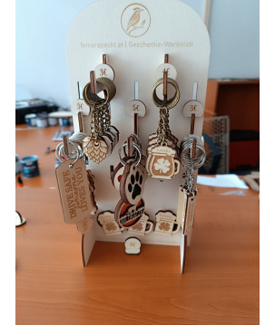 Wooden sales stand for keychains – Vario S