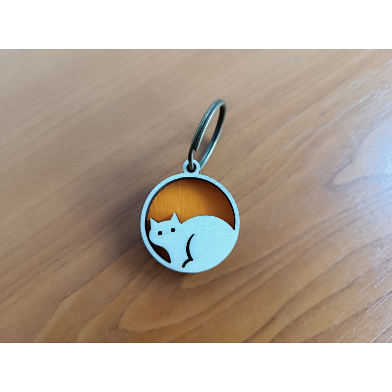 Cat Wood Keychain Cat Wood Keychain