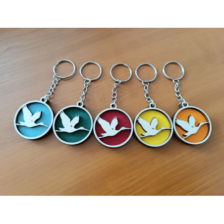 Stork Wood Keychain