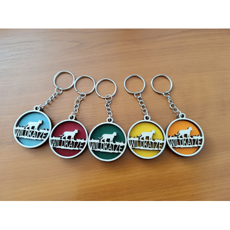 Wildcat Wood Keychain